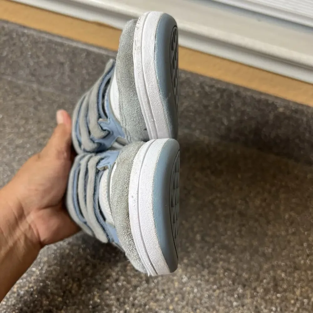 Vans ComfyCush Gray/Blue Suede/Canvas Skate Shoes Snap Womens Sz 7.5 Low Men's 6